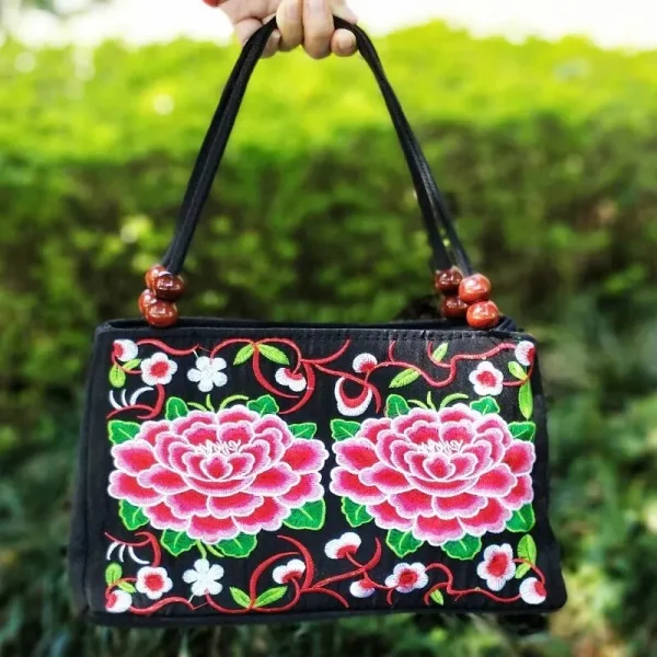 Stylish Floral Embroidered Handbag