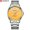 Men Stainless Steel Calendar Quartz Wristwatch