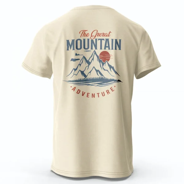 Men's Hiking Outdoor T-Shirt with Double Printed Design