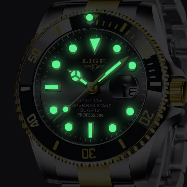 LIGE Waterproof Date Sport Quartz Wristwatch