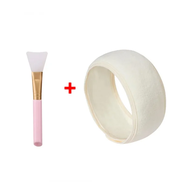 Adjustable Makeup Headband and Mask Brush Set