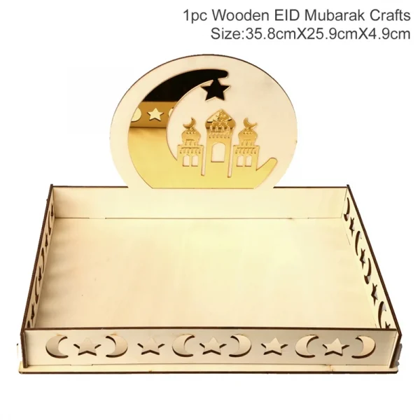 Eid Mubarak Wooden Tray Ramadan Decoration