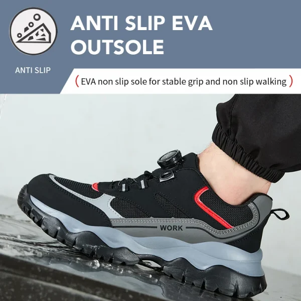 Work Shoes for Men Steel Toe Boots Anti-smash Indestructible Safety Shoes