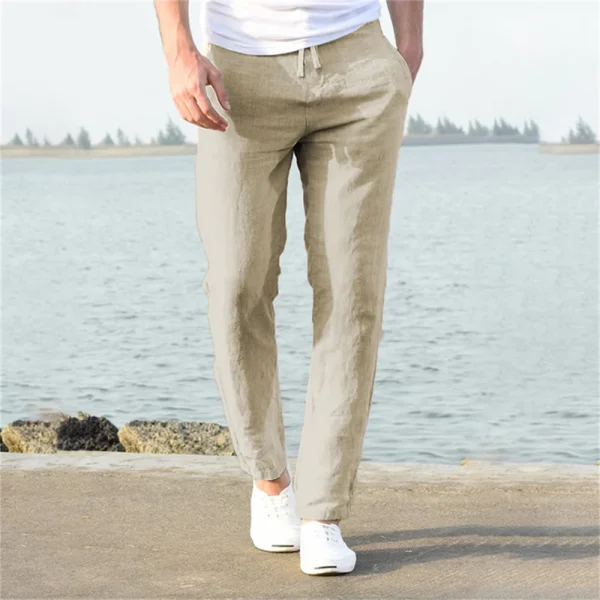 Men's Cotton Linen Pants Male Autumn  S-3XL