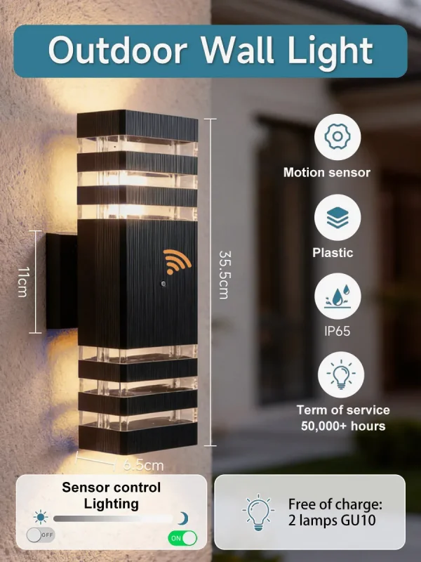 Smart Wall Lights Motion Sensing Outdoor Led Wall Lamps Waterproof 110v 220v For Porch Lamps Backyard Garden Garage Decor