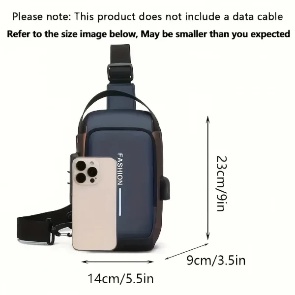 Oxford Fabric Men's Sling Crossbody Chest Bag