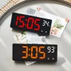 Electronic Clock Voice Control Digital Alarm Clock Temperature Desktop Table Clock Night Mode 12/24H LED Clock Watch Desk