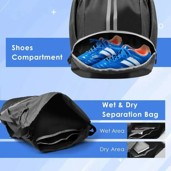 Sports Backpack Basketball Helmet Dry-Wet Separation