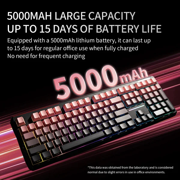 V108 Pro Bluetooth Keyboard  Wired&Wirel 2.4G Full Layout RGB Backlit Low Noise for Office gaming Membrane Keyboard