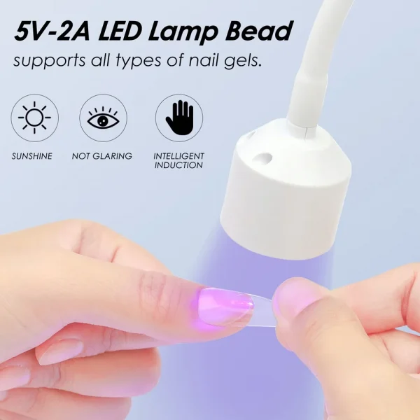 LULAA  Mini Nail Dryer Uv Led Nail Lamp Foldable Curing Lights Desk