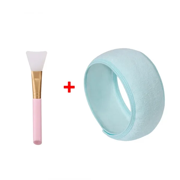 Adjustable Makeup Headband and Mask Brush Set