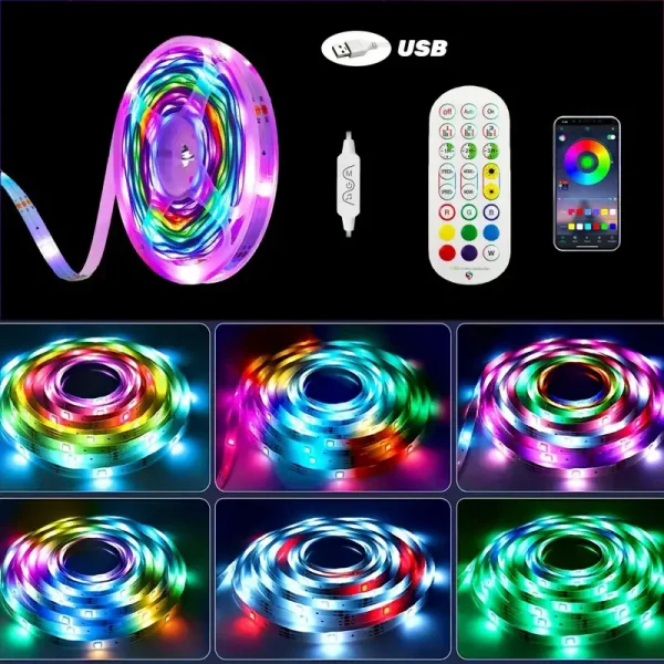 DIY Cloud LED Light Music Sync Multicolor RGBIC Lights Remote&amp