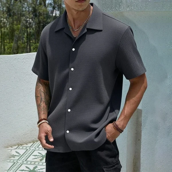 Men Short Sleeve Casual Summer Shirt
