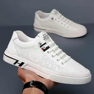 Men Casual Leather Sneakers Breathable Sports Shoes