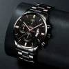Men Stainless Steel Quartz Business Calendar Watch