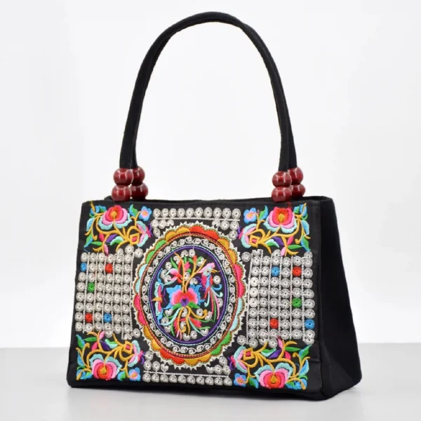 Stylish Floral Embroidered Handbag