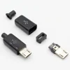 10pcs Micro USB 5PIN Welding Connectors  Socket 4 in 1 White Black