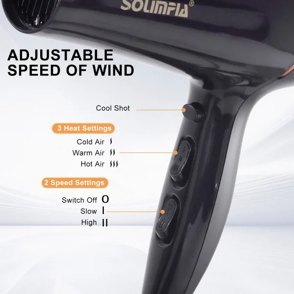 Professional 6-Level Hair Dryer for Salon and Home