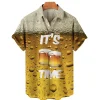 Men's Shirts Beer Shirts For Men Holiday Blouse Mens Clothing Camisa Summer