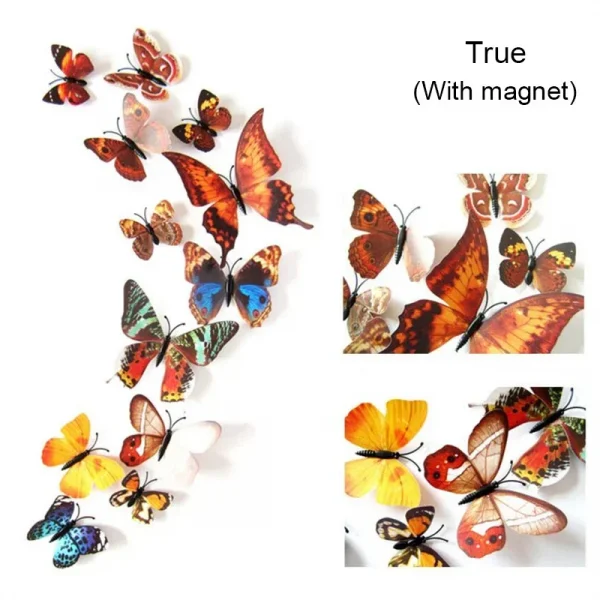 12PCS PVC 3D Butterfly Wall Decor Cute Butterflies