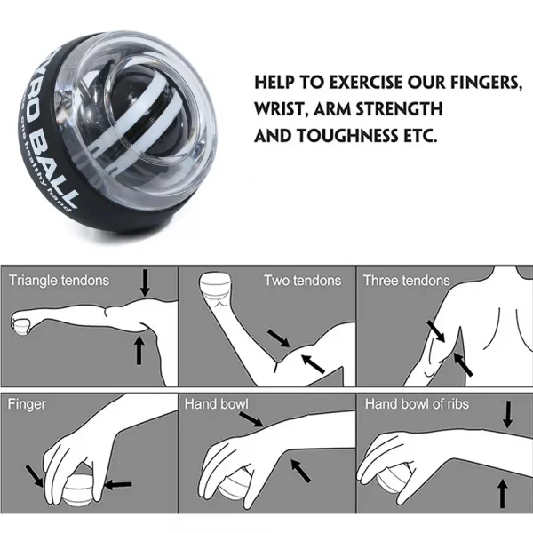 Wrist Power Grip Ball Self-lifting Wrist Gyro Ball Strength Trainer
