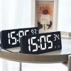 Electronic Clock Voice Control Digital Alarm Clock Temperature Desktop Table Clock Night Mode 12/24H LED Clock Watch Desk