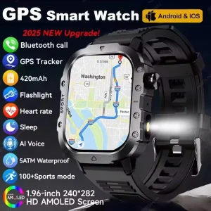 New SmartWatch Men For Women Militray Outdoor GPS Track Sport Watches