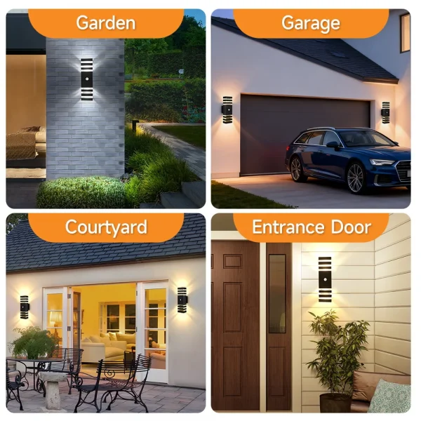 Smart Wall Lights Motion Sensing Outdoor Led Wall Lamps Waterproof 110v 220v For Porch Lamps Backyard Garden Garage Decor