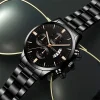 Men Stainless Steel Quartz Business Calendar Watch