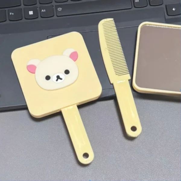 Rilakkuma Kawaii Handle Mirror with Comb