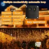 LED Outdoor Solar Icicle Lights Waterproof Christmas 8 Lighting Modes
