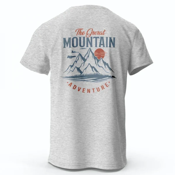 Men's Hiking Outdoor T-Shirt with Double Printed Design