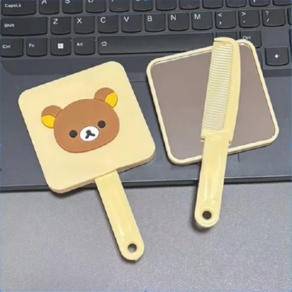 Rilakkuma Kawaii Handle Mirror with Comb
