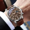 Men PU Leather Strap Quartz Wristwatch