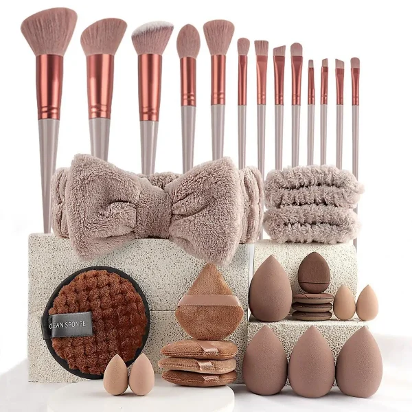 33Pcs Complete Makeup Brush and Tool Set