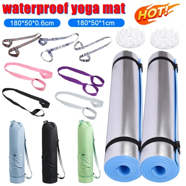 6/10mm Aluminum Foil EVA Yoga Mat Non-Slip Gymnastics FitnessMoisture-Proof Mat