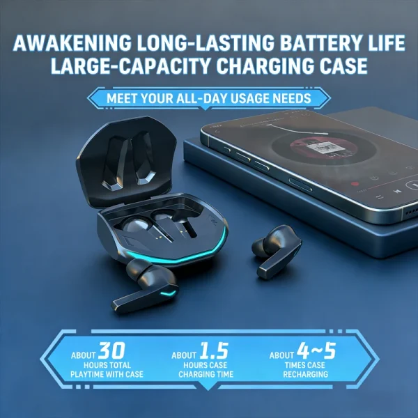 Portable Wireless Headphones Touch Control Game Bluetooth Earphones Noise Reduction HiFi Stereo Music Sport Earbuds Choice New