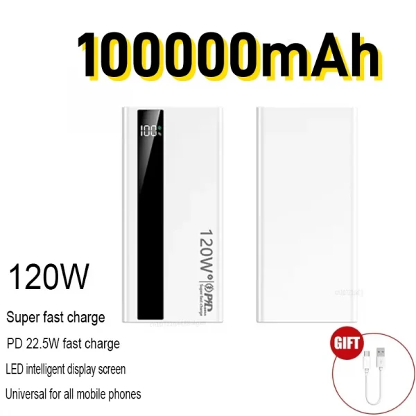 500000mAh Power Bank 120W Fast Charging Large Capacity Power Bank PD 20W Suitable For All Mobile Phones Long Endurance