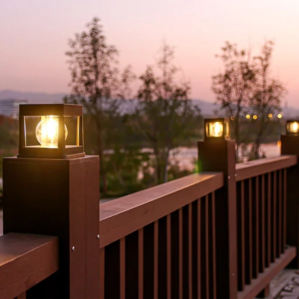 2LEDs Solar Column Head Lights Outdoor, IP65 Waterproof Buried Light