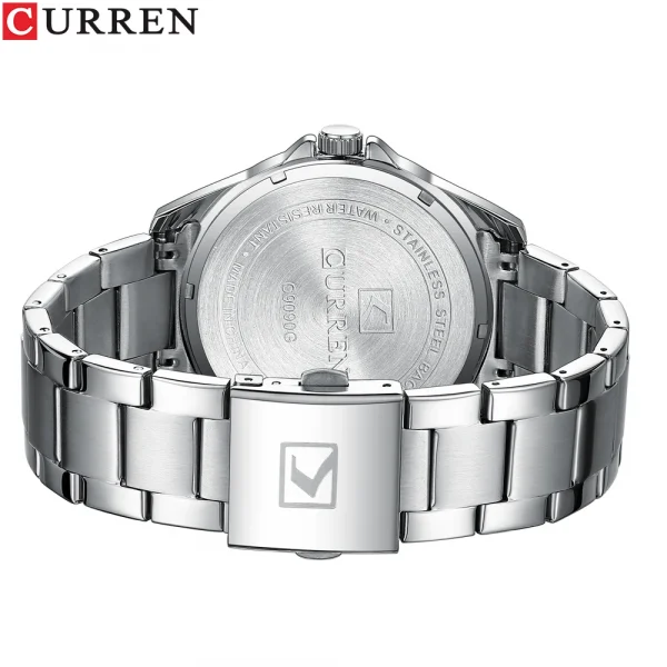 Men Stainless Steel Calendar Quartz Wristwatch