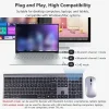 Bluetooth 5.0 & 2.4G Wireless Keyboard and Mouse Combo Multimedia Keyboard Mouse Set for iPad Macbook Android Laptop PC TV