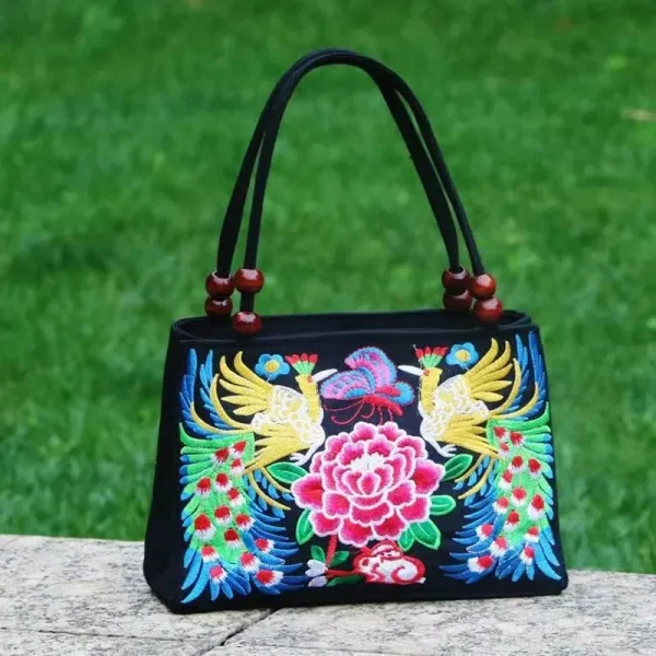 Stylish Floral Embroidered Handbag