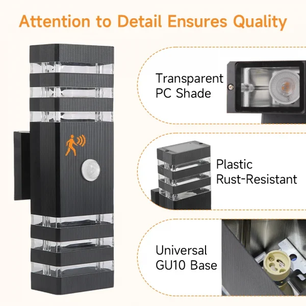 Smart Wall Lights Motion Sensing Outdoor Led Wall Lamps Waterproof 110v 220v For Porch Lamps Backyard Garden Garage Decor