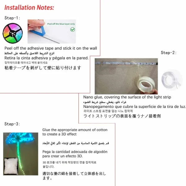 LED Lightning Cloud Strip Light APP Remote Control USB