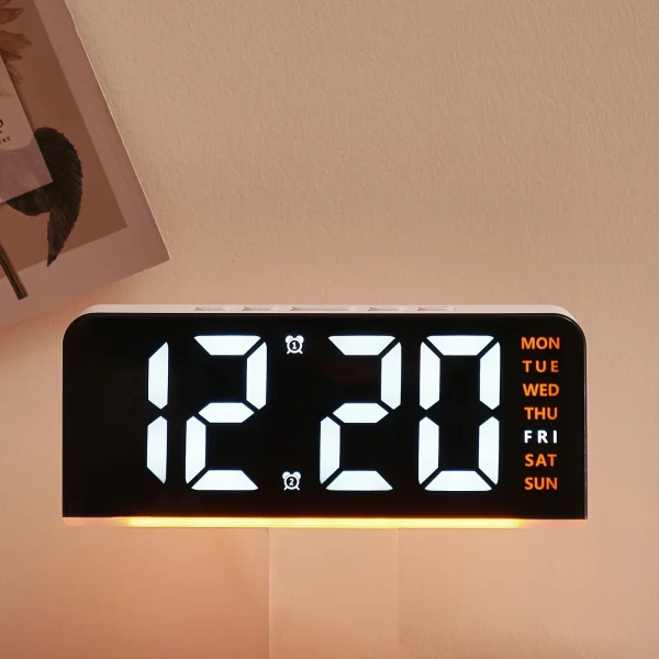 New Digital LED Alarm Clock Desktop Table Clock Night Light with Time Temperature Display Backlight Snooze Clock Modern Decor
