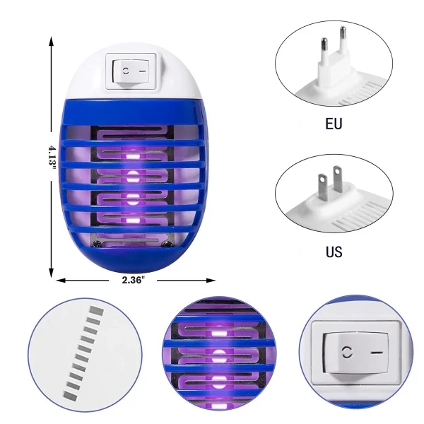 Plug in Bug Zapper Indoor Flying Insect Trap,Electronic Mosquito