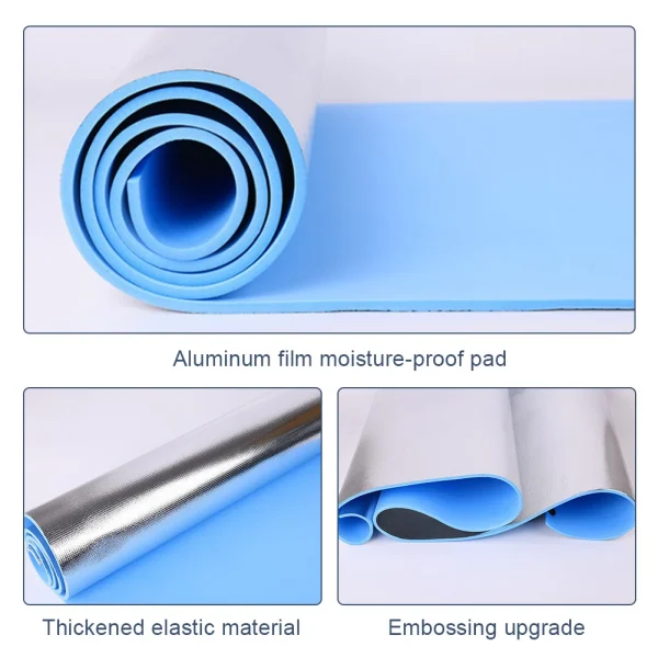 6/10mm Aluminum Foil EVA Yoga Mat Non-Slip Gymnastics FitnessMoisture-Proof Mat