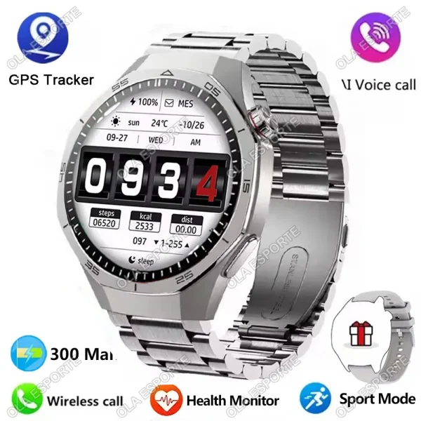 Android iOS Smart Watch Men HD AMOLED Screen GPS