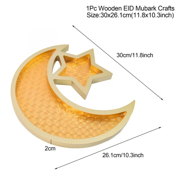 Eid Mubarak Wooden Tray Ramadan Decoration