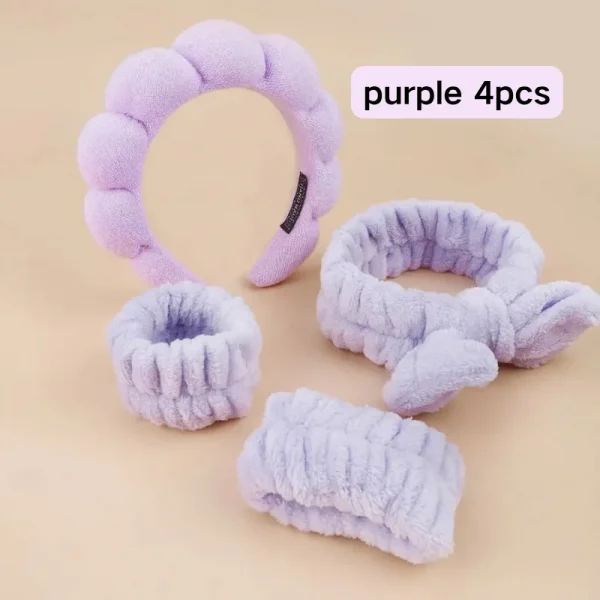 Sponge Spa Headband and Wristband Set